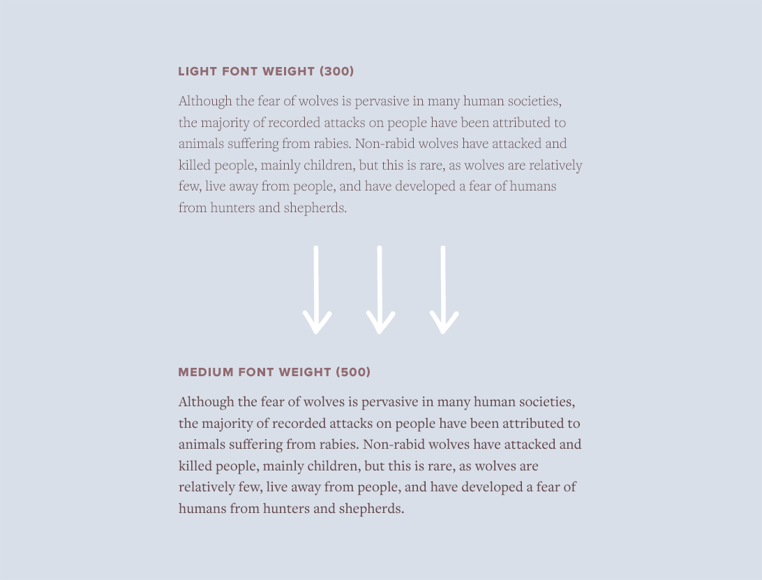 300 font weight vs 500 font weight